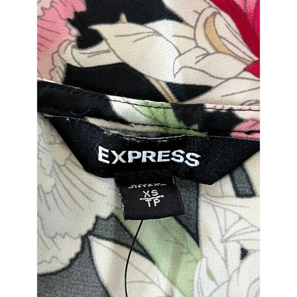 Express Short Sleeve Floral Top Size XS - Picture 6 of 8